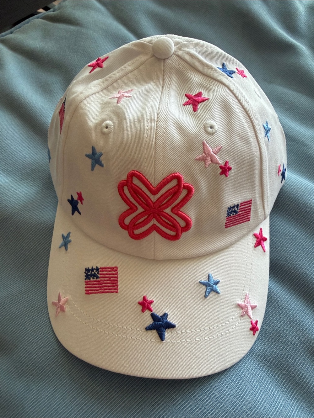 White Star & Flag Embroidered Baseball Cap